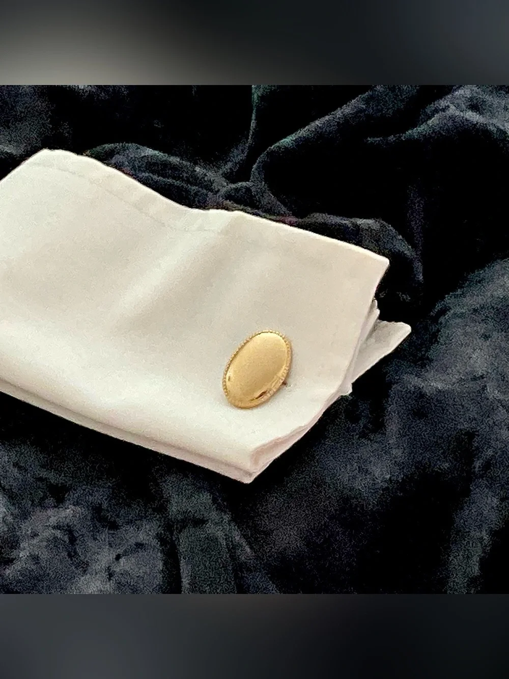Vintage Gold Oval Beaded Edge Cufflinks